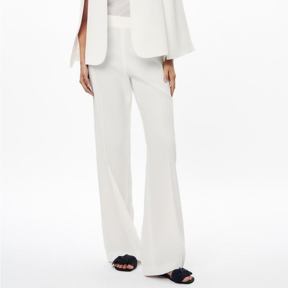 Zara NWT White Lightweight Casual Relaxed Fit Business Casual Pants Slacks Sz L - Picture 4 of 9